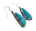 Native American Turquoise Sterling Silver Hook Dangle Earrings AX128115